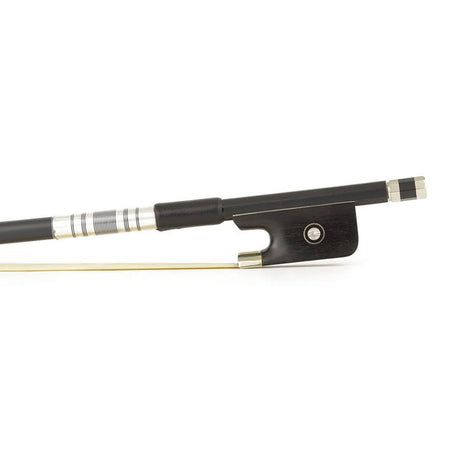 ELS FBA-10/34 altvioolstrijkstok, 3/4, glasvezel, zwart, rond, ebben slof, enkel oog, balein imitatie