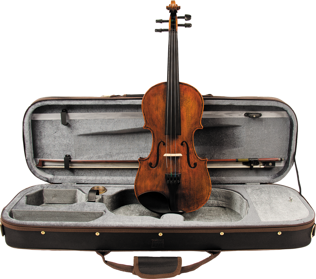 Stentor SR1864A 4/4 Verona Violinenset – Geflammter Ahorn, Shellax™-Finish, Pirastro-Saiten &amp; Deluxe-Koffer